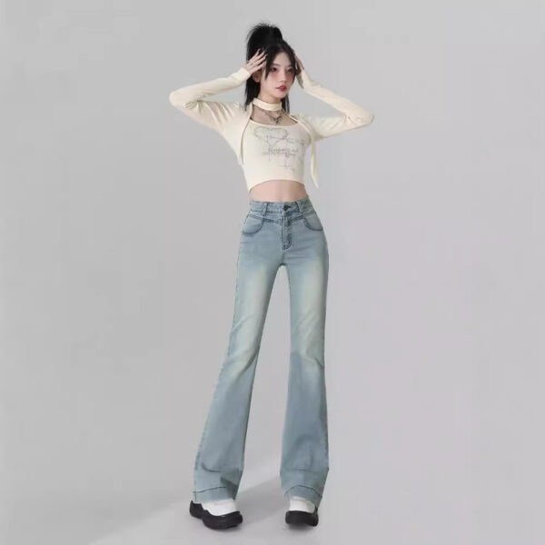 light blue flared jeans for women | 1083 - Image 2