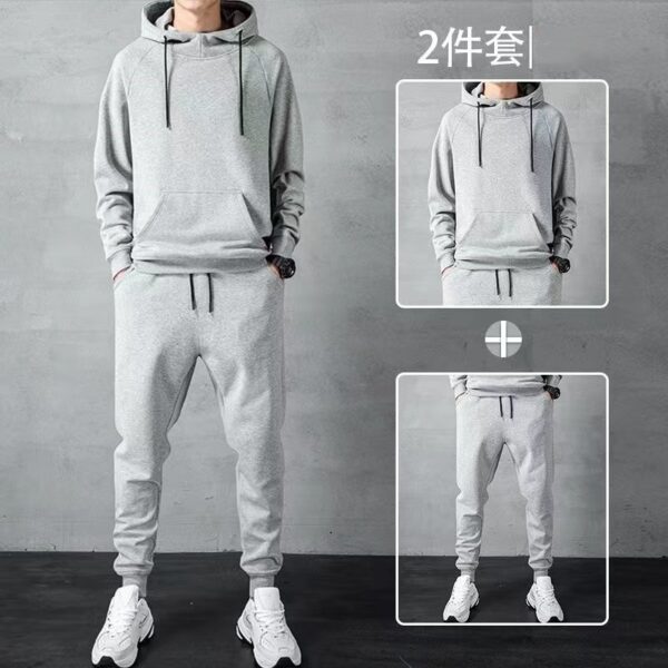 casual sports suit men's loose large size cardigan sweater daily simple zipper suit two-piece trousers | 1024 - Image 2