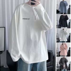 loose round neck couple bottoming shirt | 1088