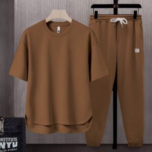 solid color men's T-shirt 2024 summer Japanese trend ins short-sleeved trousers two-piece suit | 1023
