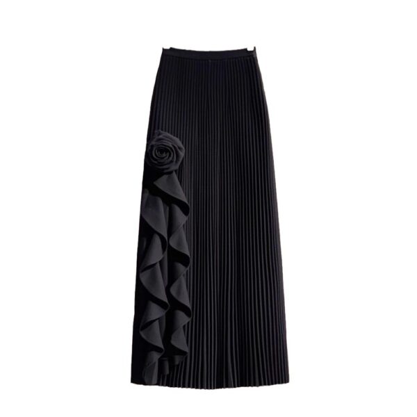 women 2024 autumn and winter new high waist slim milky white mid-length skirt Frech style |1043 - Image 5