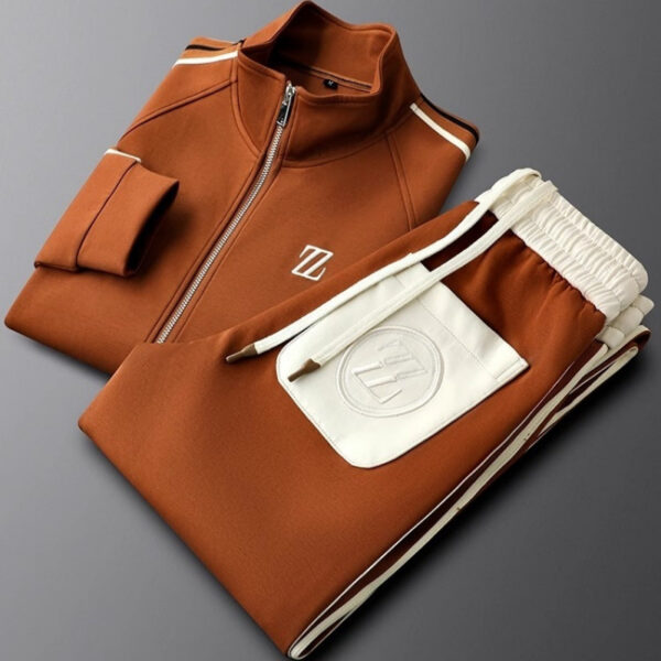 trendy fashion sportswear long sleeve straight pants two-piece suit | 1120 - Image 3