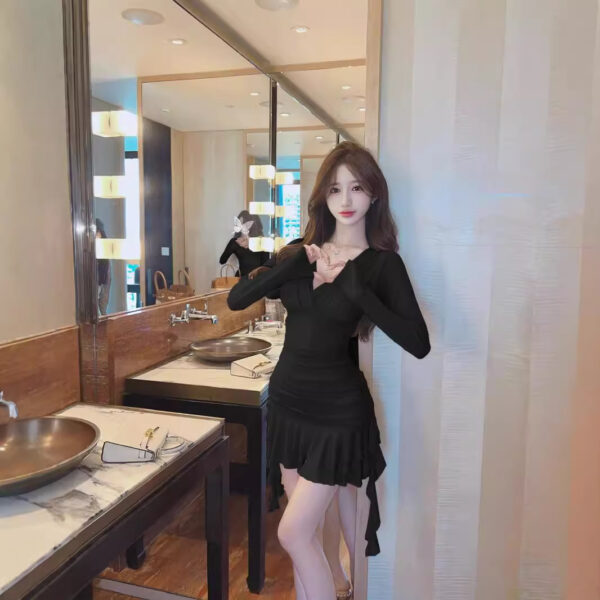 irregular short skirt, ruffles, big swings, night suspenders, tassel dresses | 8015 - Image 5