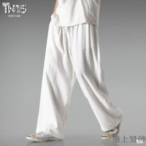 men's versatile trousers loose and comfortable casual pants cotton and linen pants | 1123
