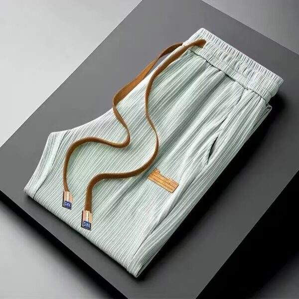 brand quick-drying loose wide-leg trousers high-end drapey suit pants men | 1116 - Image 3