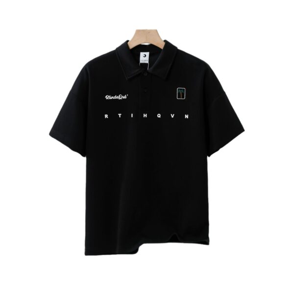 Cotton piqué lapel embroidered polo shirt | 8517 - Image 9