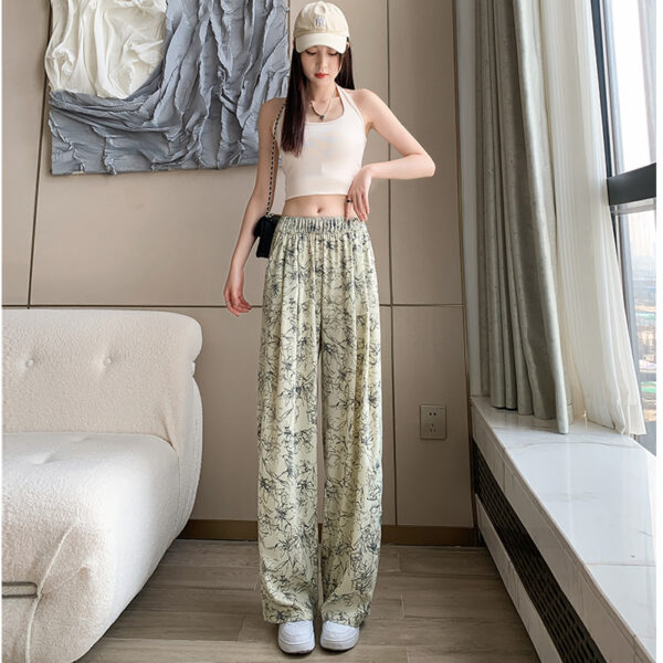 women's summer thin printing straight-tube mopping casual pants | 1170 - Image 4