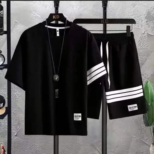 Heavyweight waffle casual suit men's summer fashion | 1142 - Image 2