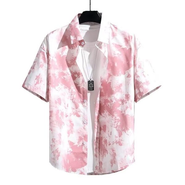 ice silk breathable summer Korean style trendy high-end printed shirt | 1176 - Image 5