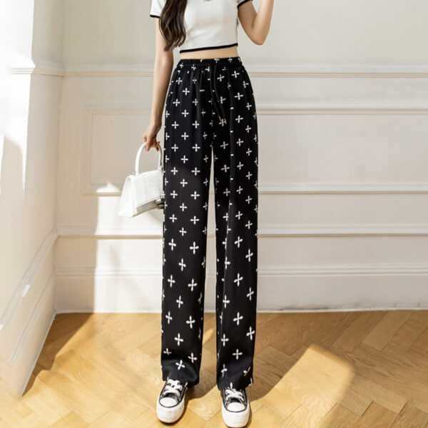 women's summer thin printing straight-tube mopping casual pants | 1170 - Image 14