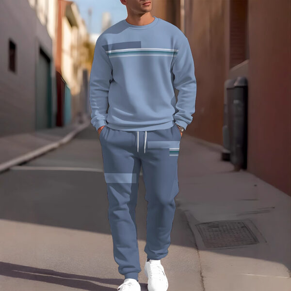 sports leisure men's round neck sweatshirt sweatpants suit | 1166 - Image 3