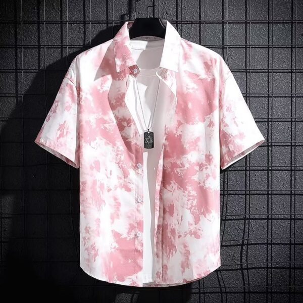 ice silk breathable summer Korean style trendy high-end printed shirt | 1176