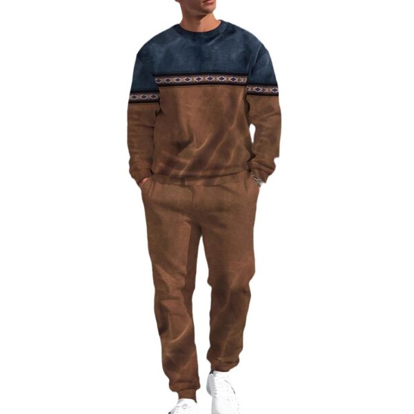 sports leisure men's round neck sweatshirt sweatpants suit | 1166 - Image 5