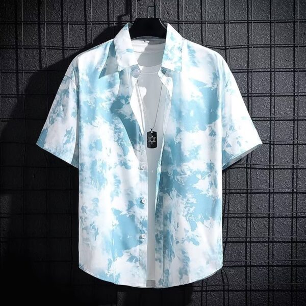 ice silk breathable summer Korean style trendy high-end printed shirt | 1176 - Image 3