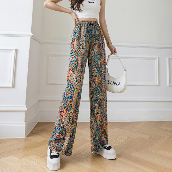 women's summer thin printing straight-tube mopping casual pants | 1170 - Image 3