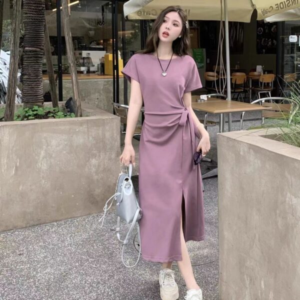 women's design strappy short-sleeved dress | 1155 - Image 2
