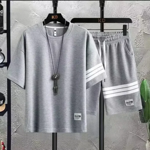 Heavyweight waffle casual suit men's summer fashion | 1142 - Image 3