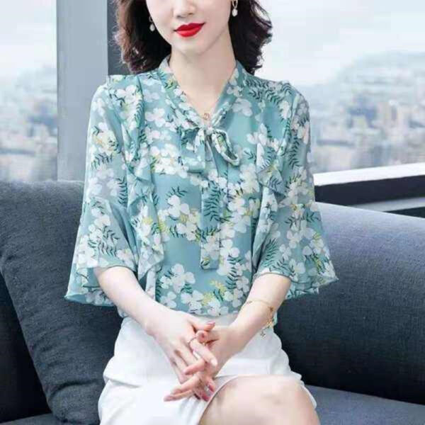 fashion temperament bell sleeve shirt top women's foreign style | 1171