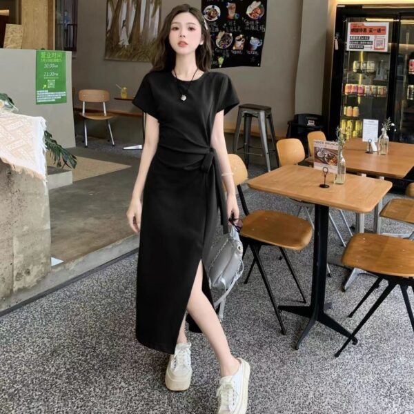 women's design strappy short-sleeved dress | 1155 - Image 4