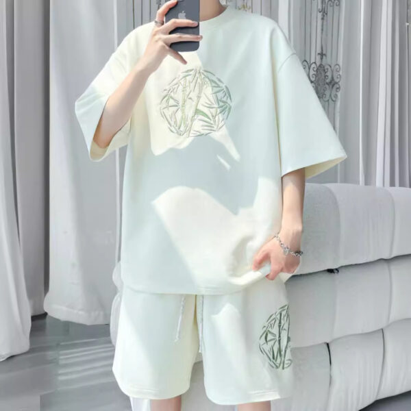 summer loose casual sports shorts short sleeve t-shirt two-piece set | 1189 - Image 3