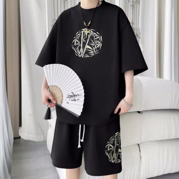 summer loose casual sports shorts short sleeve t-shirt two-piece set | 1189 - Image 2